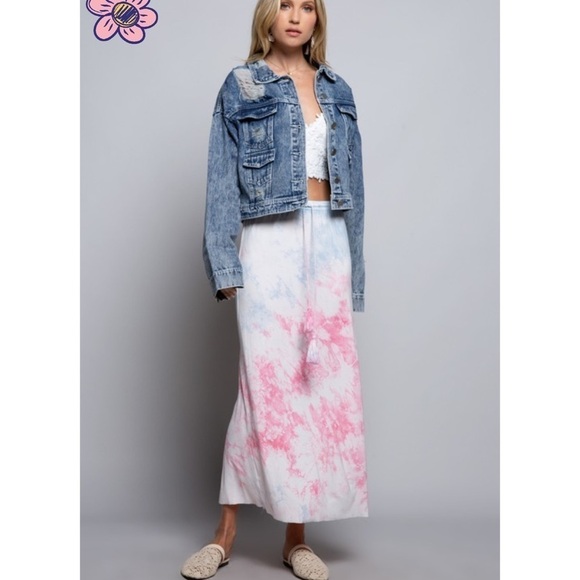COTTON Candy Tie Dye Maxi Skirt - Picture 2 of 13